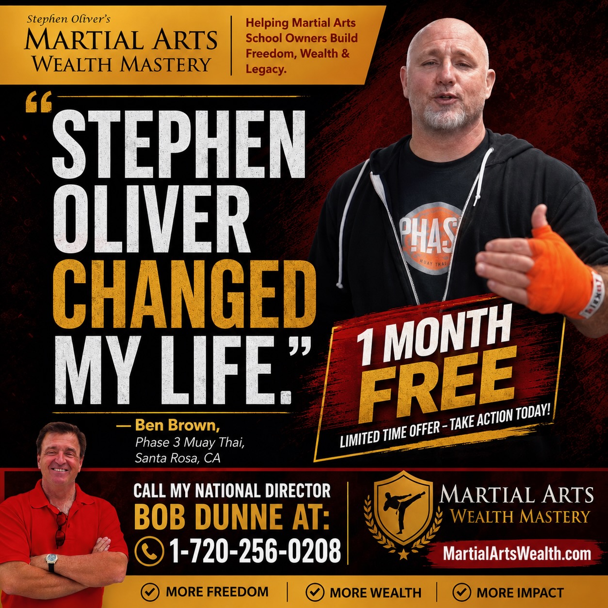 Ben Brown testimonial for Stephen Oliver's Martial Arts Wealth Mastery