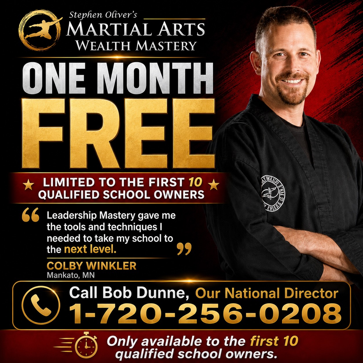 Colby Winkler testimonial for Stephen Oliver's Martial Arts Wealth Mastery