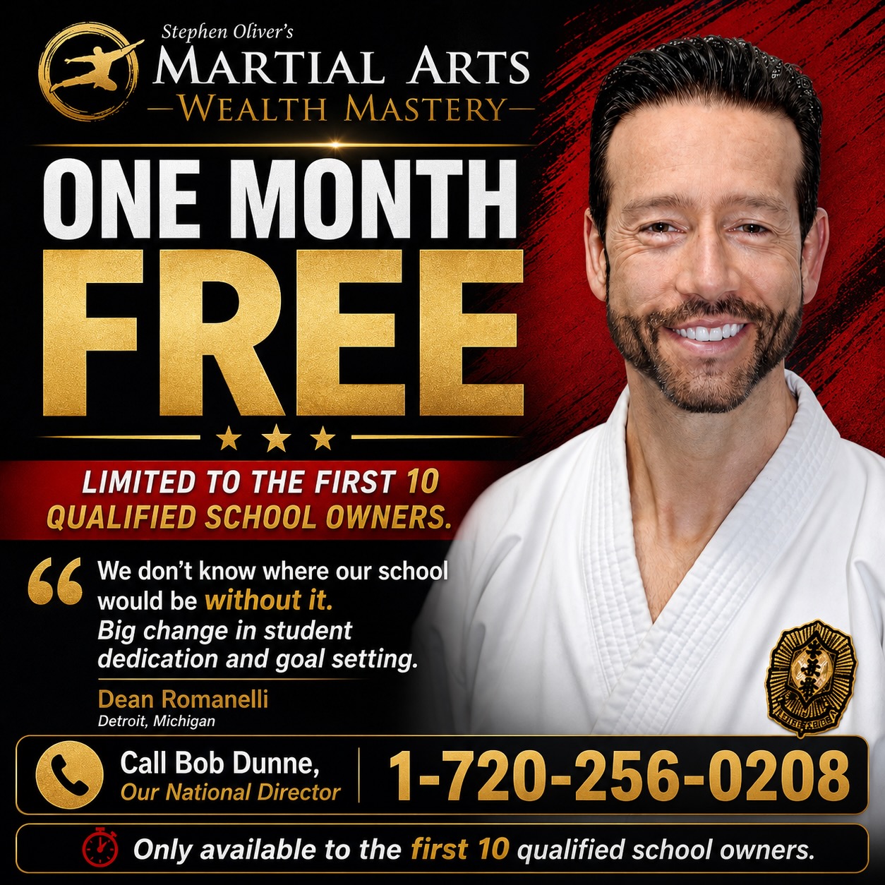 Dean Romanelli testimonial for Stephen Oliver's Martial Arts Wealth Mastery