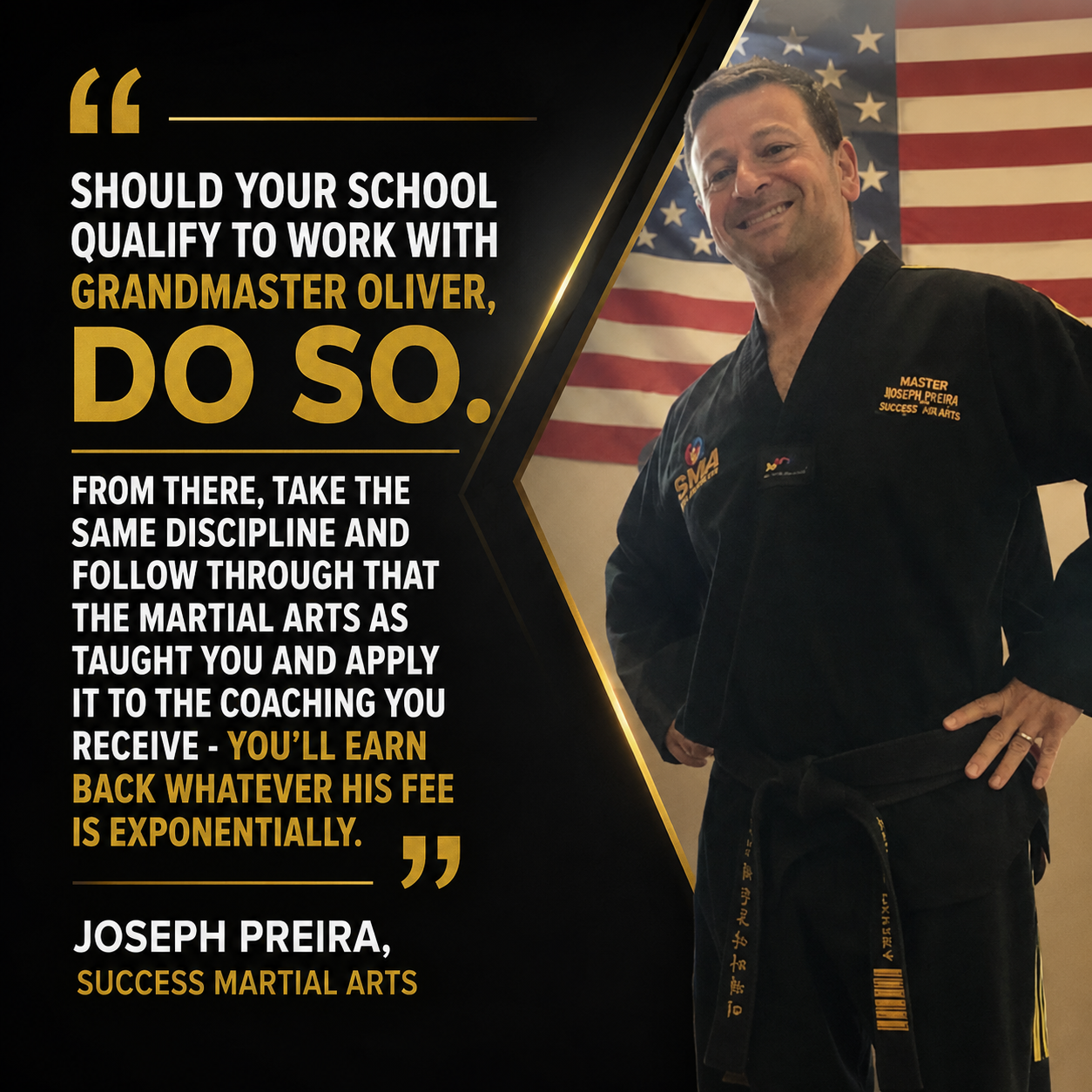 Joe Preira testimonial for Stephen Oliver's Martial Arts Wealth Mastery
