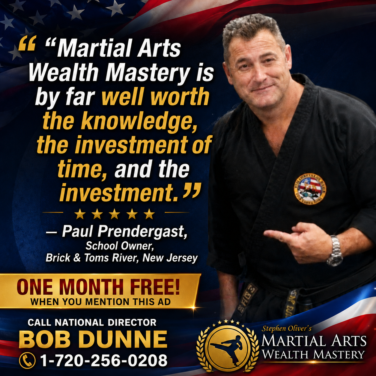 Paul Prendergast testimonial for Stephen Oliver's Martial Arts Wealth Mastery