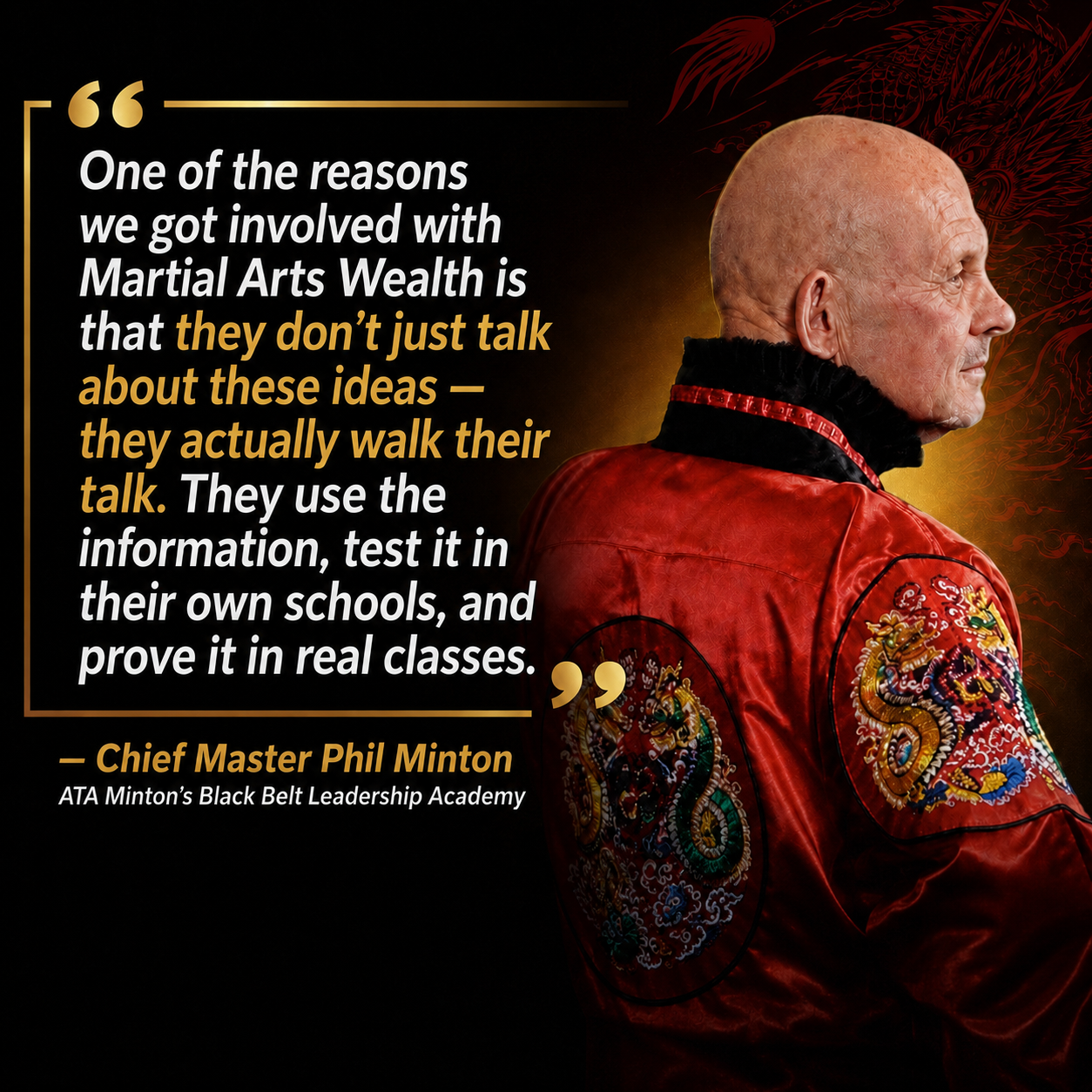 Phil Minton testimonial for Stephen Oliver's Martial Arts Wealth Mastery