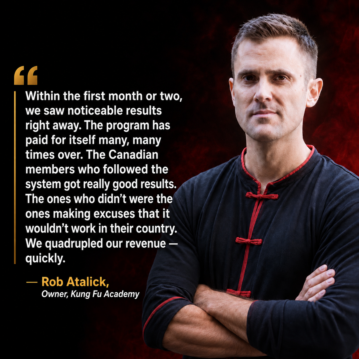 Rob Atalick testimonial for Stephen Oliver's Martial Arts Wealth Mastery