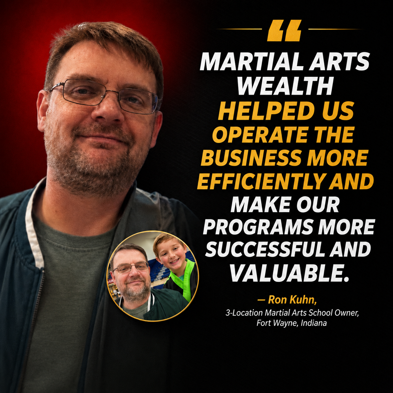 Ron Kuhn testimonial for Stephen Oliver's Martial Arts Wealth Mastery