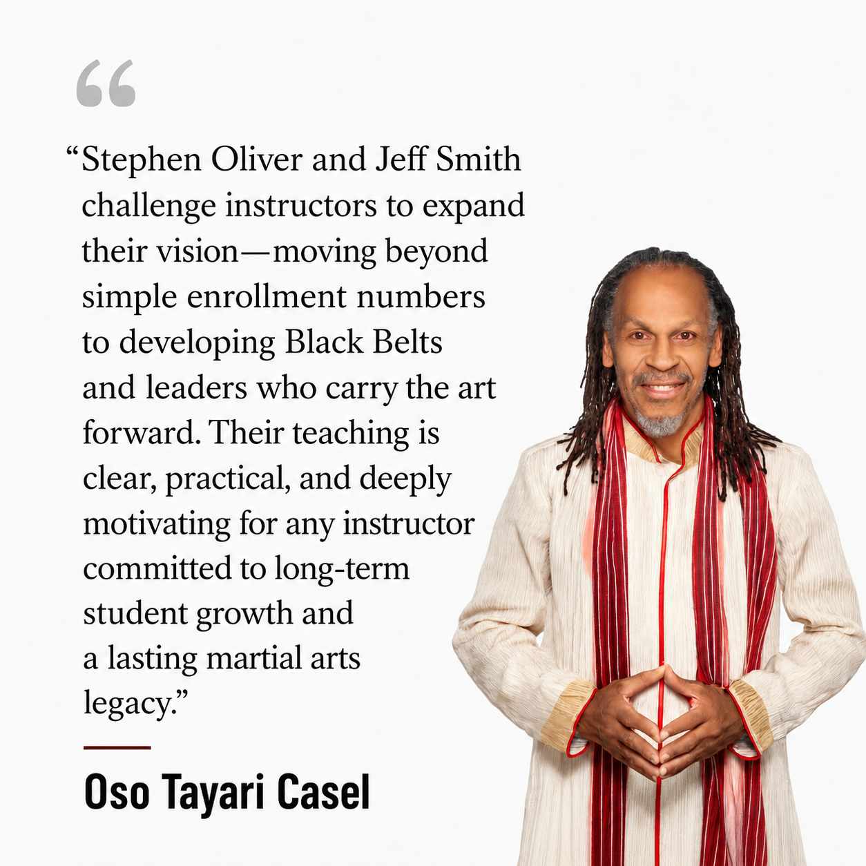 Tayari Casel testimonial for Stephen Oliver's Martial Arts Wealth Mastery