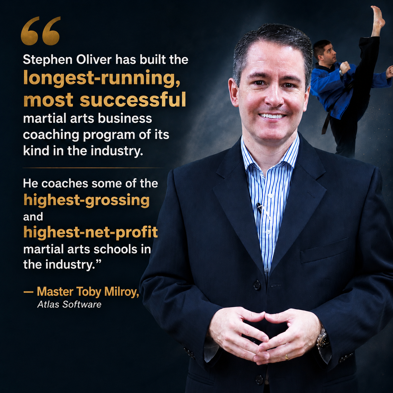 Toby Milroy testimonial for Stephen Oliver's Martial Arts Wealth Mastery